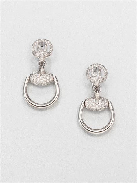 gucci white gold earrings|gucci gold earrings sale.